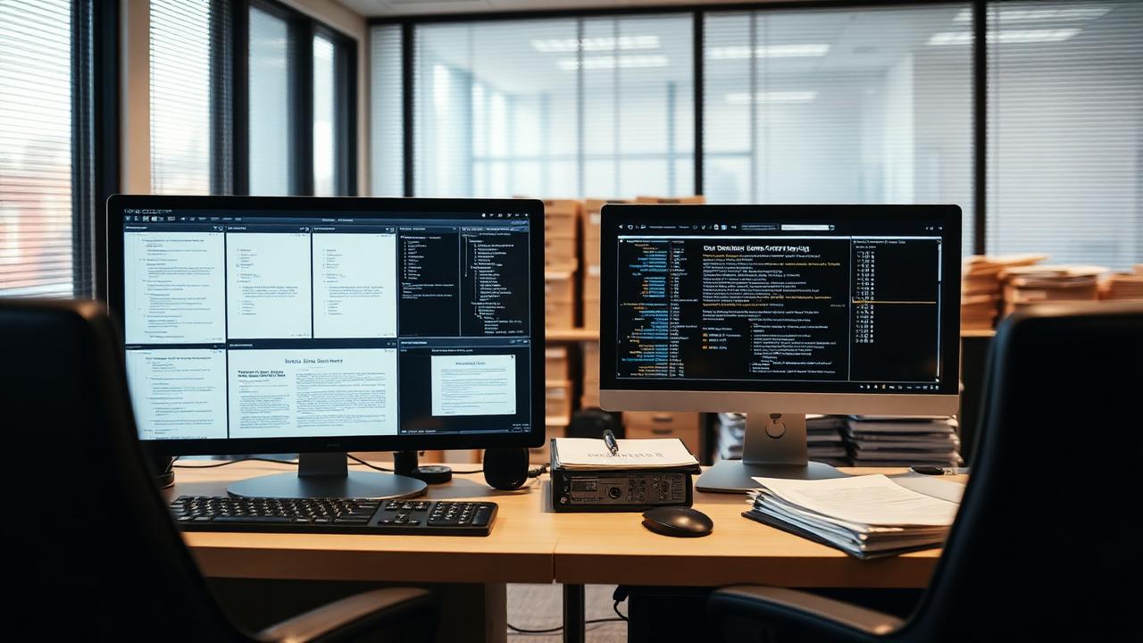 Electronic document review workstation with tagged discovery sets on dual monitors