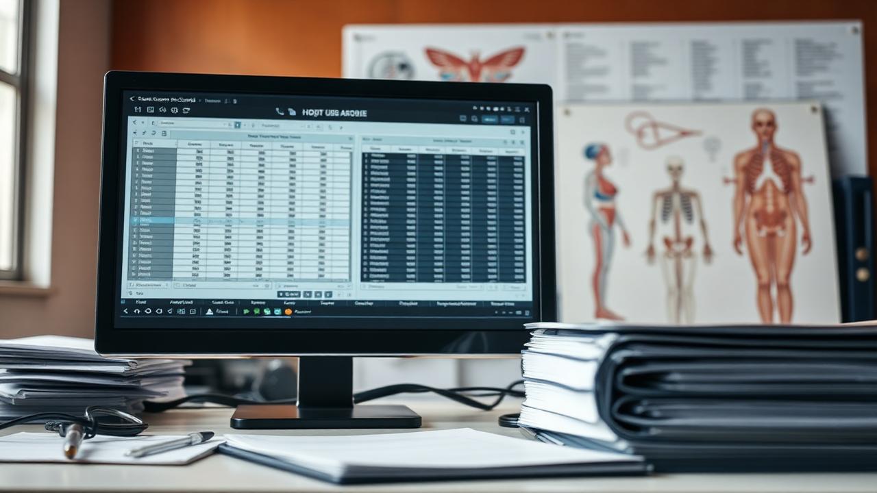 Legal-medical record analysis workspace with a chronology spreadsheet and tabbed medical binders