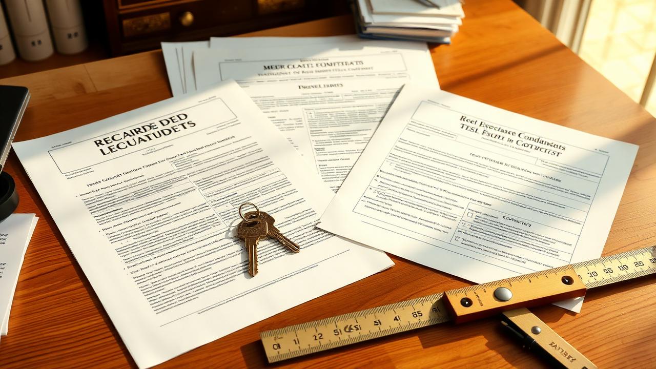 Real estate litigation documents including recorded deeds, title reports and purchase contracts